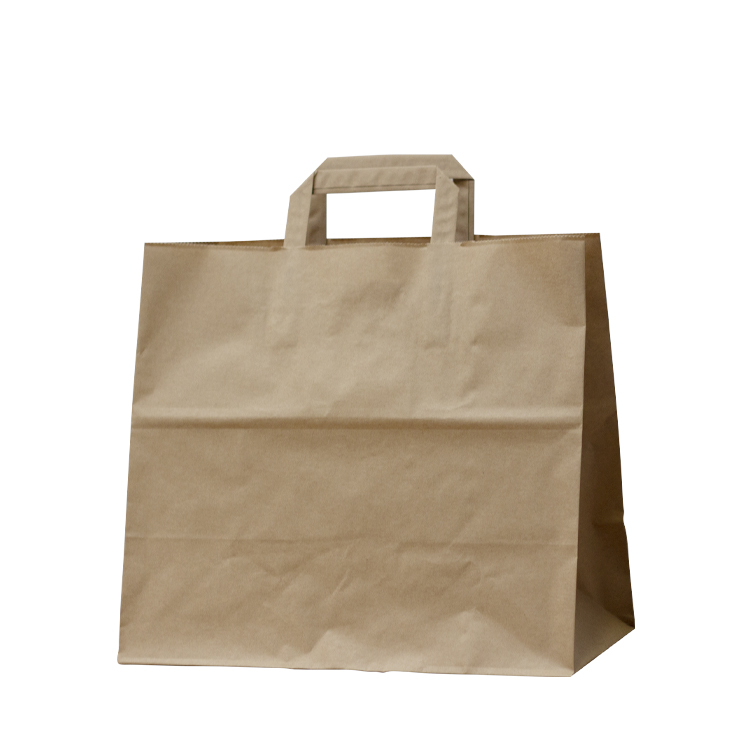 Papir Pose BRUN m/ hank 32x21x33cm 250stk